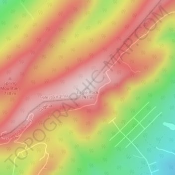 Mappa topografica Eagle Rock, altitudine, rilievo