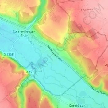 Mappa topografica La Cardourie, altitudine, rilievo