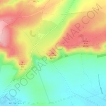 Mappa topografica Knap Hill, altitudine, rilievo
