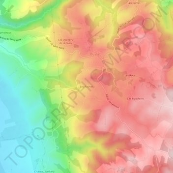Mappa topografica Les Roches, altitudine, rilievo