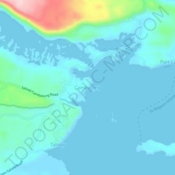 Mappa topografica Cambatong, altitudine, rilievo