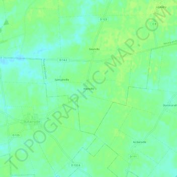 Mappa topografica Allonville, altitudine, rilievo