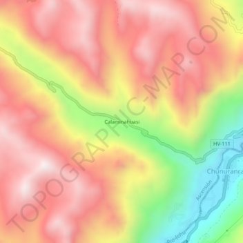 Mappa topografica Calaminahuasi, altitudine, rilievo