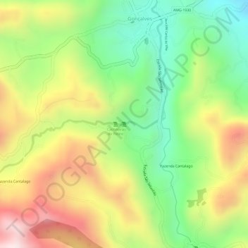 Mappa topografica Cachoeira Sete Quedas, altitudine, rilievo