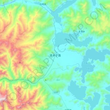 Mappa topografica 浪卡子县, altitudine, rilievo