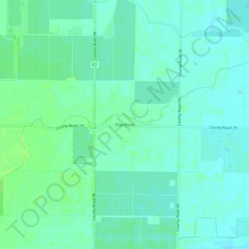 Mappa topografica Plainfield, altitudine, rilievo