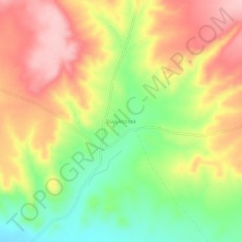 Mappa topografica Büyükkonak, altitudine, rilievo