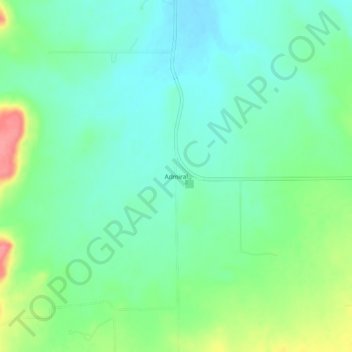 Mappa topografica Admiral, altitudine, rilievo