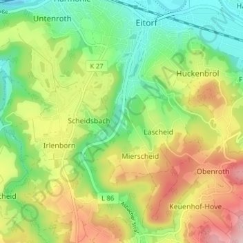 Mappa topografica Welterode, altitudine, rilievo