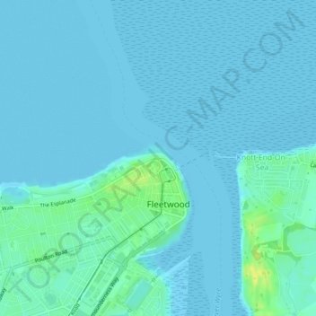 Mappa topografica Beach Lighthouse, altitudine, rilievo