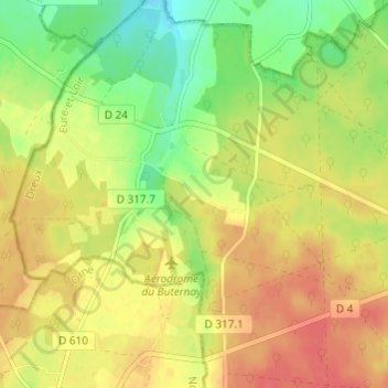 Mappa topografica Le Bas Coudray, altitudine, rilievo