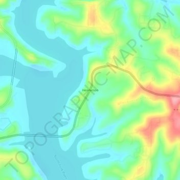Mappa topografica Henderson, altitudine, rilievo