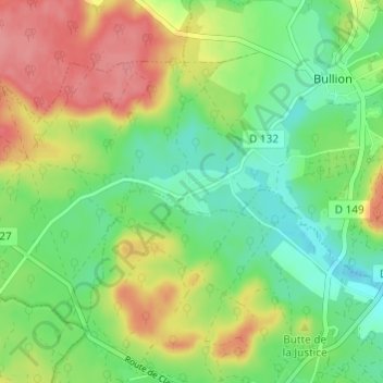 Mappa topografica Les Moutiers, altitudine, rilievo