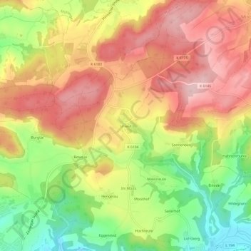 Mappa topografica Ursaul, altitudine, rilievo