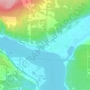 Mappa topografica Dollar Bay, altitudine, rilievo