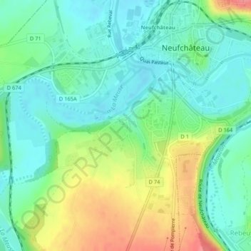 Mappa topografica Noncourt, altitudine, rilievo
