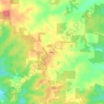 Mappa topografica Jadwin, altitudine, rilievo