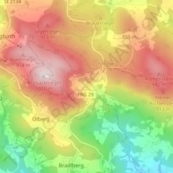 Mappa topografica Daxstein, altitudine, rilievo