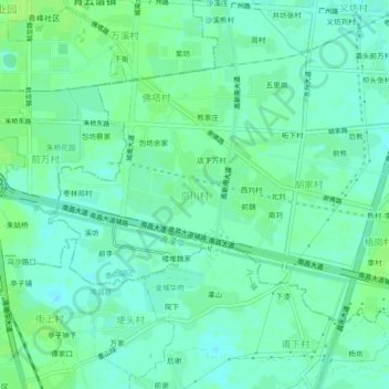 Mappa topografica 京川村, altitudine, rilievo