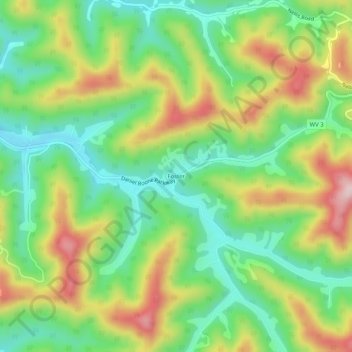 Mappa topografica Foster, altitudine, rilievo