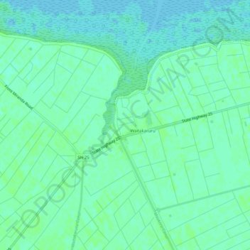 Mappa topografica Waitakaruru, altitudine, rilievo