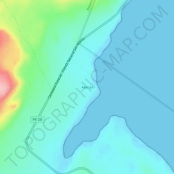Mappa topografica Atenas, altitudine, rilievo