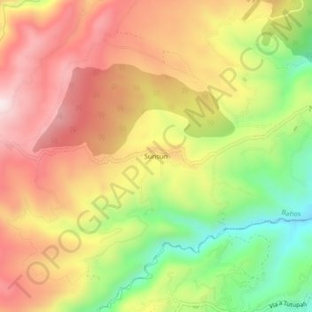 Mappa topografica Sunsun, altitudine, rilievo
