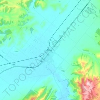 Mappa topografica Milton, altitudine, rilievo