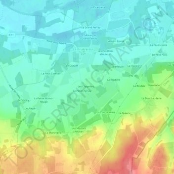 Mappa topografica La Piesse, altitudine, rilievo
