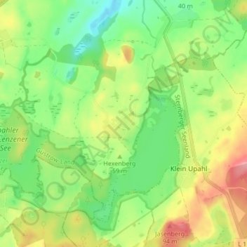 Mappa topografica Groß Upahl, altitudine, rilievo