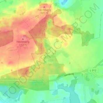 Mappa topografica Jamel, altitudine, rilievo