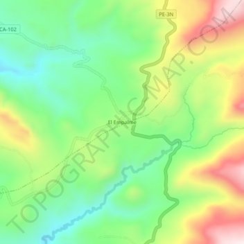 Mappa topografica El Empalme, altitudine, rilievo