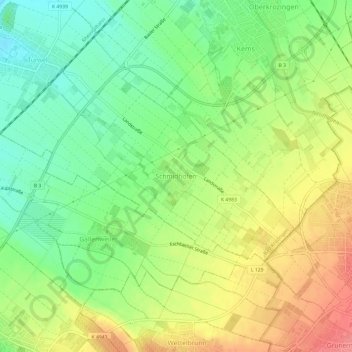 Mappa topografica Schmidhofen, altitudine, rilievo