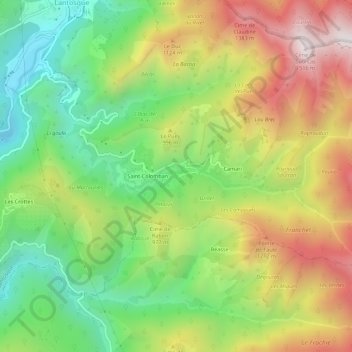 Mappa topografica Gorblaou, altitudine, rilievo