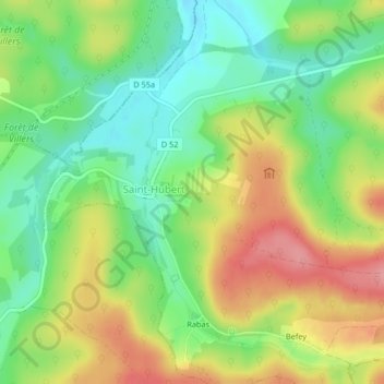 Mappa topografica Canyon de Saint-Hubert, altitudine, rilievo