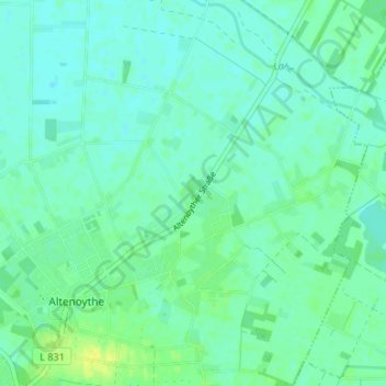 Mappa topografica Pirgo, altitudine, rilievo