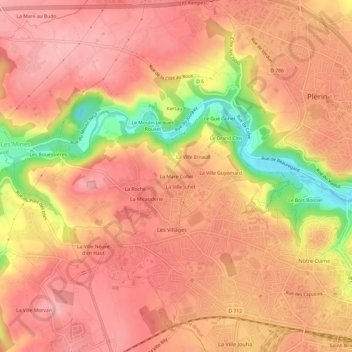 Mappa topografica La Mare Collet, altitudine, rilievo