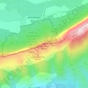 Mappa topografica Saint-Pilon, altitudine, rilievo