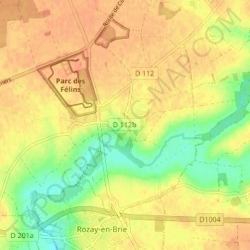 Mappa topografica Nesles, altitudine, rilievo