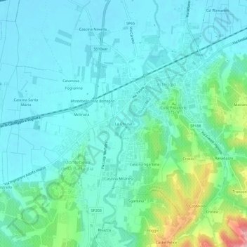 Mappa topografica La Chiusa, altitudine, rilievo