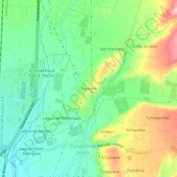 Mappa topografica Tandalivi, altitudine, rilievo