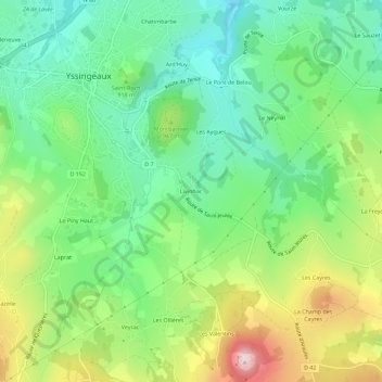 Mappa topografica Livinhac, altitudine, rilievo