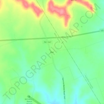 Mappa topografica Star, altitudine, rilievo