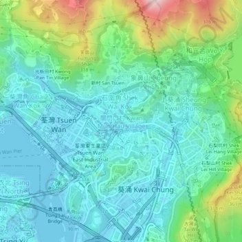 Mappa topografica 關門口村, altitudine, rilievo