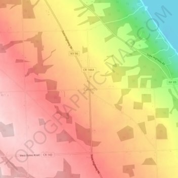 Mappa topografica Covert, altitudine, rilievo