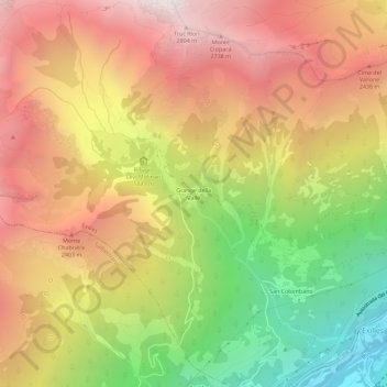 Mappa topografica Grange della Valle, altitudine, rilievo
