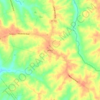 Mappa topografica Jericho, altitudine, rilievo