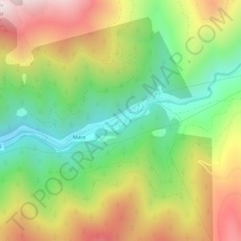 Mappa topografica Burke, altitudine, rilievo