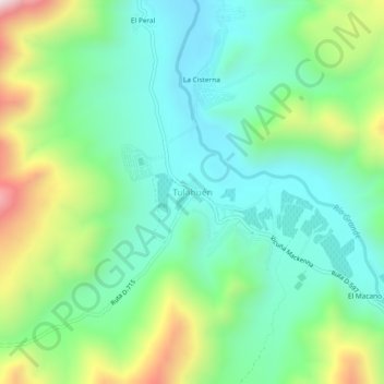 Mappa topografica Tulahuén, altitudine, rilievo