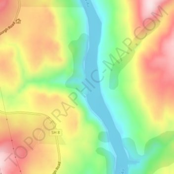 Mappa topografica Shingle Creek, altitudine, rilievo